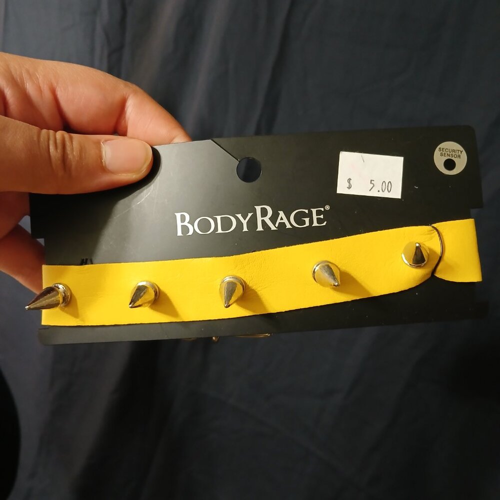 Neon Yellow Spike Choker Necklace - Punk Rock Goth New with Tags (Body Rage)